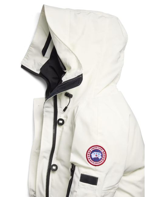 Canada Goose White Hooded Puffer Jacket