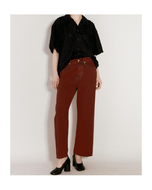 Eytys Red Avalon Cropped Jeans