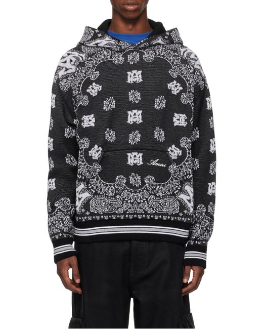 Amiri Black Bandana Hoodie for men