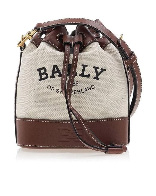 Bally Brown Logo Shoulder Bag