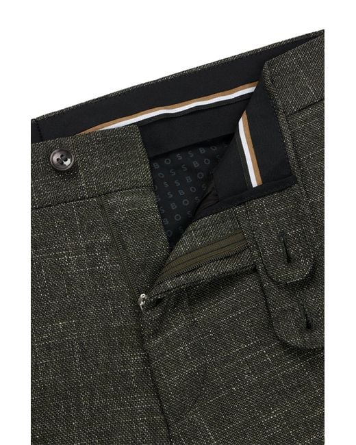 Boss Gray Belt-Loop Casual Pants for men