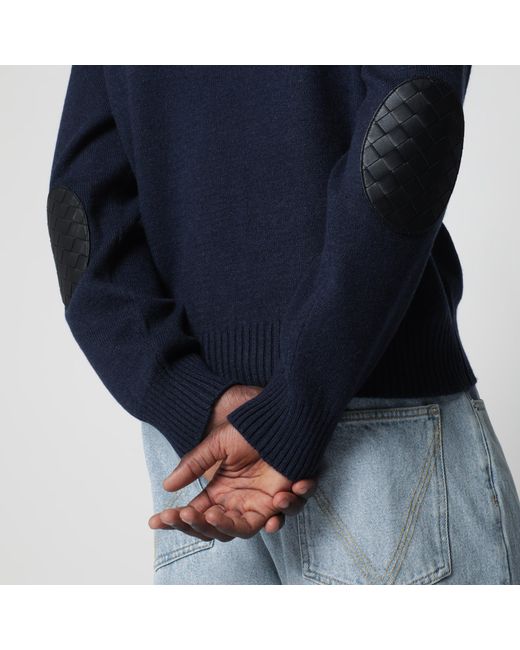 Bottega Veneta Blue Crew-Neck Long-Sleeve Knit Top for men