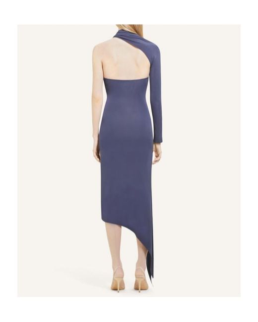 Courreges Blue Slash Crepe Maxi Dress