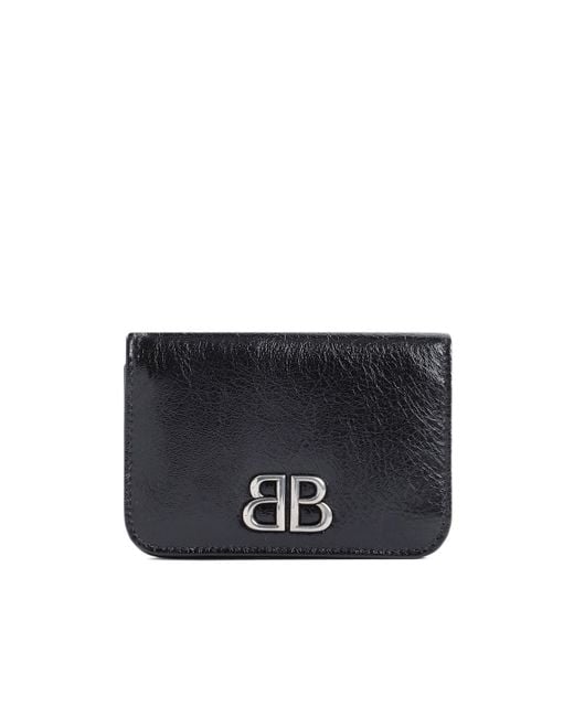 Balenciaga Black Logo Plaque Wallet