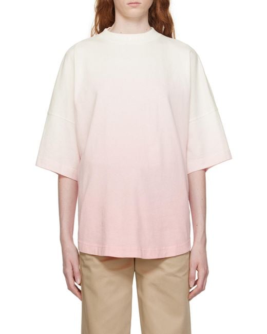 Palm Angels Natural Gradient-Effect Crewneck T-Shirt
