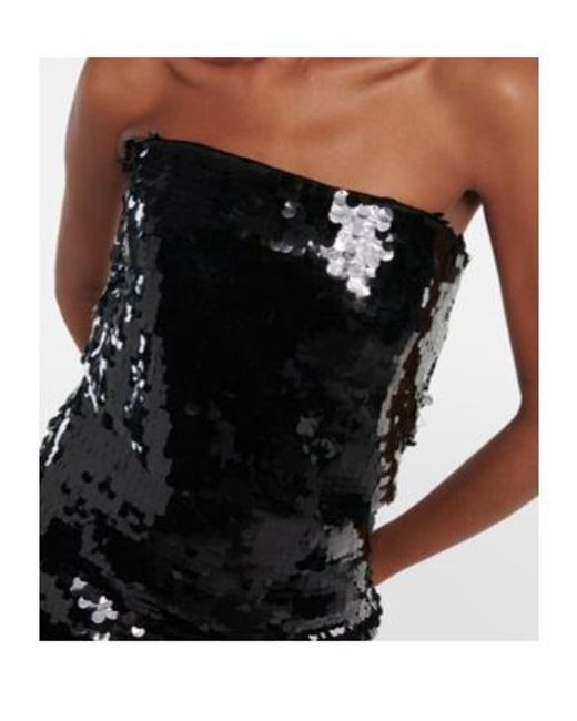 Emilia Wickstead Black Josiah Strapless Sequin Gown