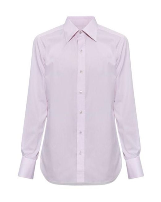 Tom Ford Purple Button-Up Shirt for men