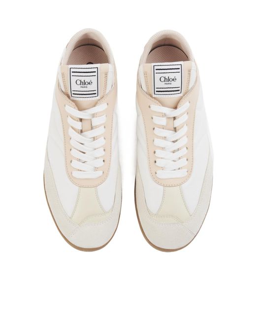 Chloé White Chloé Logo Detailed Lace-Up Sneakers