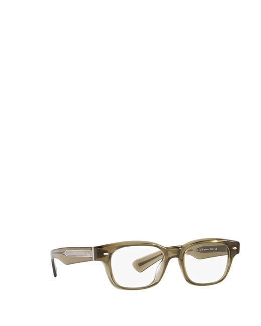 Oliver Peoples White Transparent Rectangle-Frame Glasses for men
