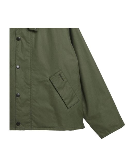 Barbour Green Corduroy Collar Buttoned Jacket for men