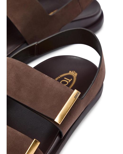 Tod's Brown Suede Sandals