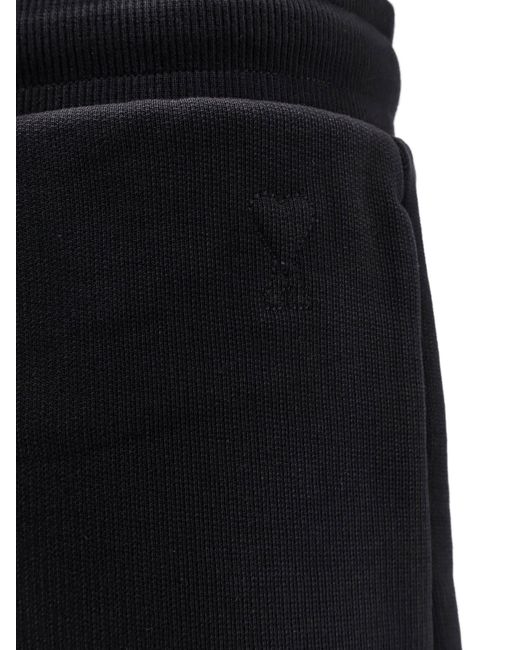 AMI Black Ami De Coeur Drawstring Shorts for men