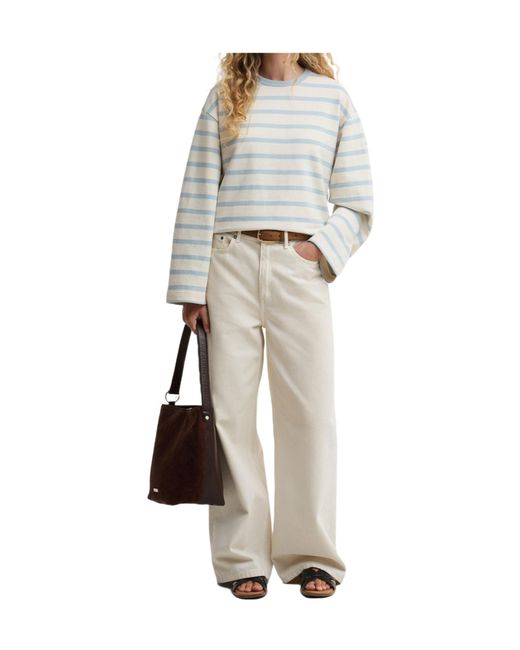 Barbour White Classic Crew Neck Loose Sweatshirt