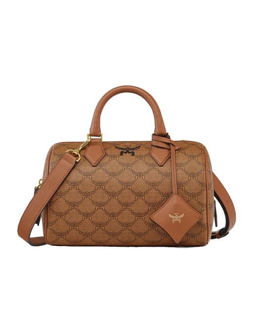 MCM Brown Ella Boston Bag