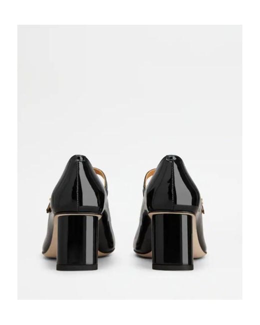 Tod's Black Buckle-Strap Pumps