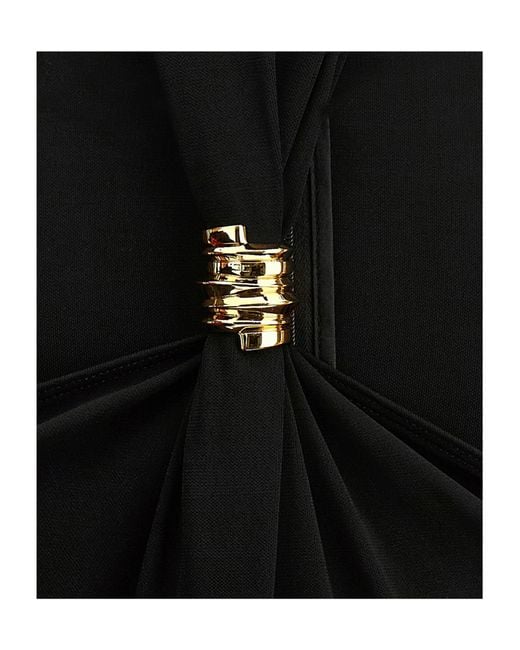 Elisabetta Franchi Black Embellished High-Neck Bodysuit