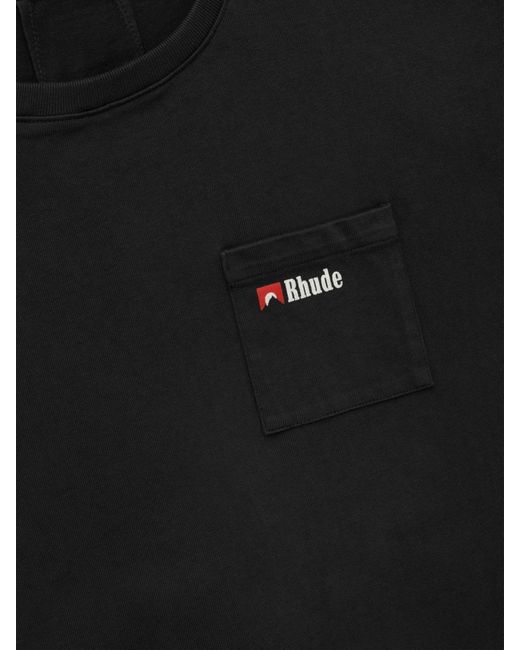 Rhude Black Short-Sleeved T-Shirt for men