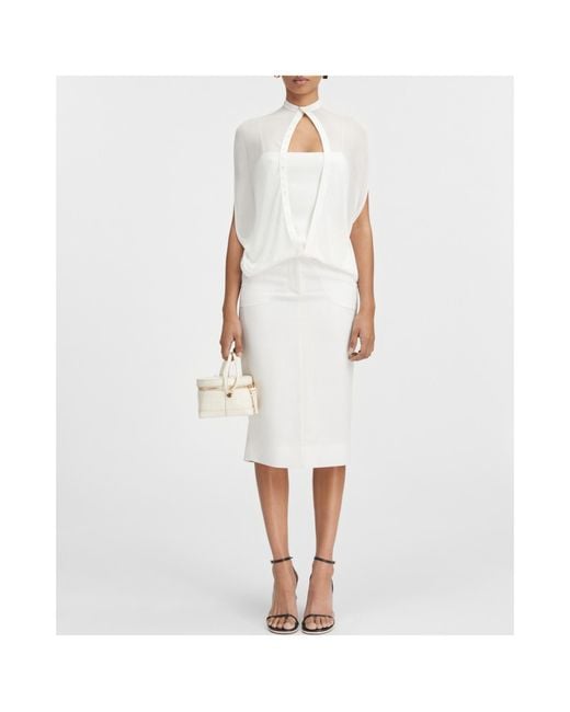 Jacquemus White Le Haut Capa Semi-Sheer Knitted Top