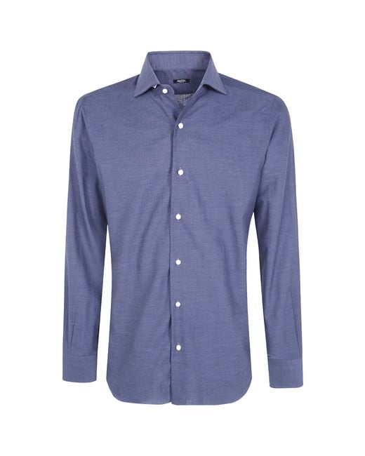 Barba Napoli Blue Chevron Classic Shirt for men