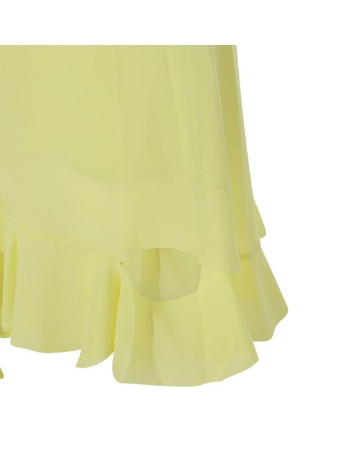 Acne Yellow Distressed Twill Dress