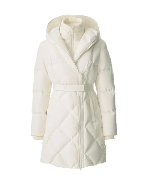 Mackage White Hooded Quilted Coat