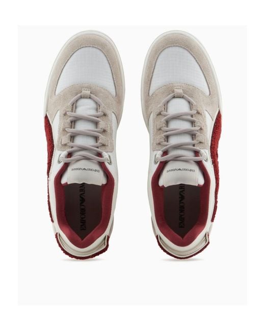 Emporio Armani Brown Panelled Sneakers for men