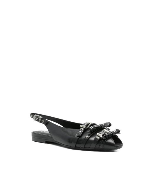 Ash Black Studded Flat Sandals