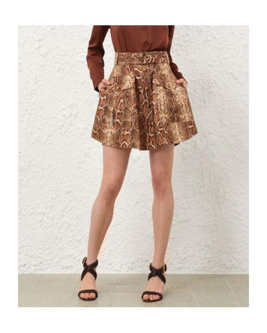 Zimmermann Brown Hypnotic Utility Mini Skirt