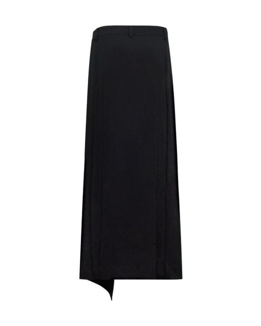 Totême Black Totême Pleated Midi Skirt