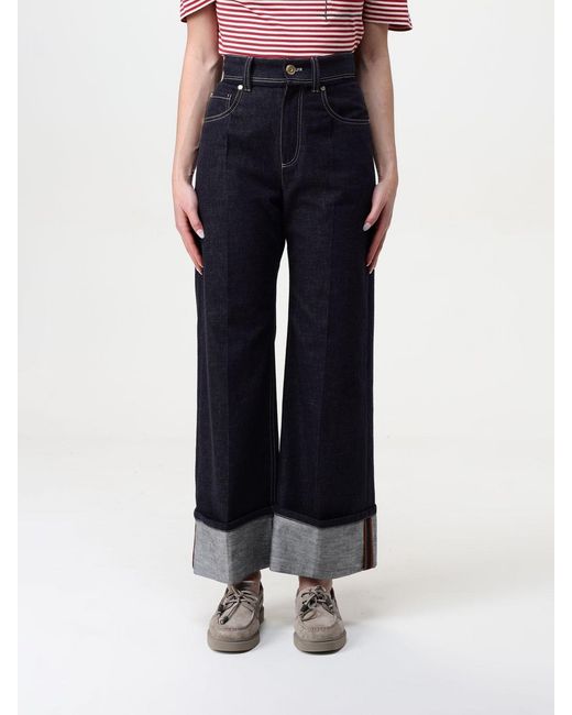 Brunello Cucinelli Black High-Waisted Turn-Up Brim Jeans