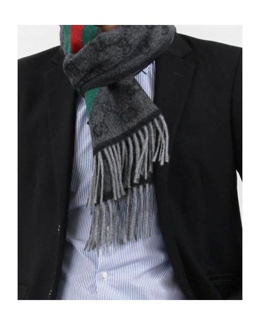 Gucci Multicolor Wool Tassel Scarf for men