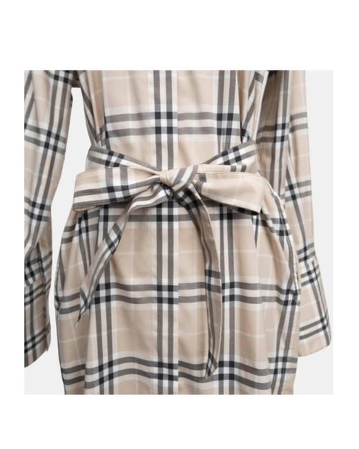 Burberry Natural Check Stretch Cotton Shirt Dress