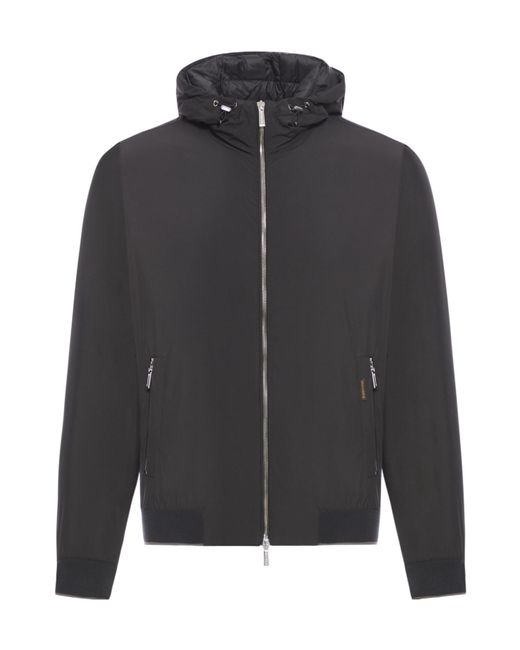 Moorer Gray Oniro-Stp Hooded Bomber Jacket for men