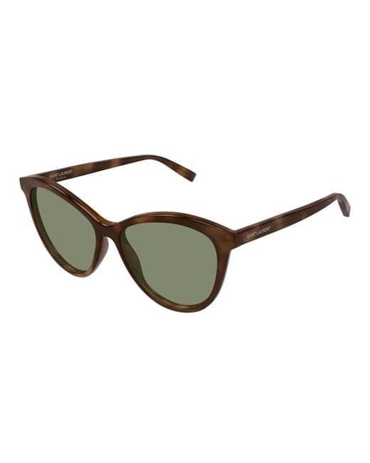 Saint Laurent Green Cat-Eye Sunglasses