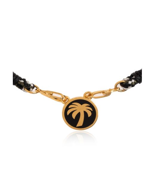 Palm Angels Metallic Logo Charm Choker for men