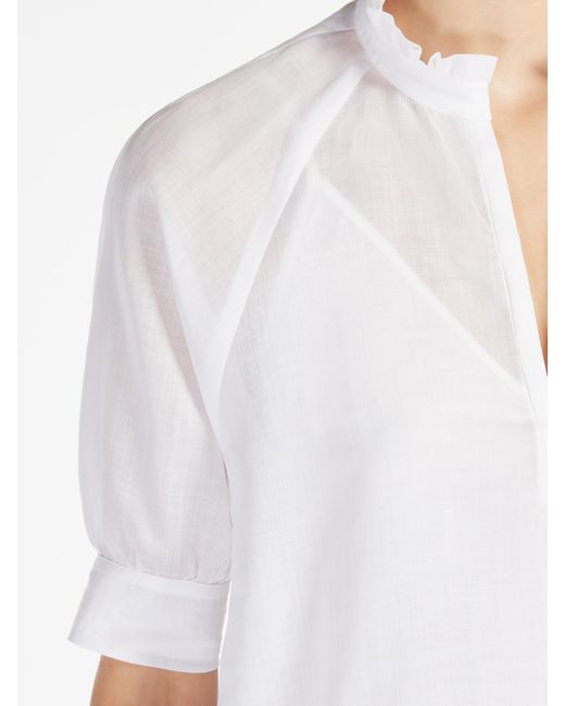 Max Mara White Studio Orvieto V-Neck Short-Sleeved Top