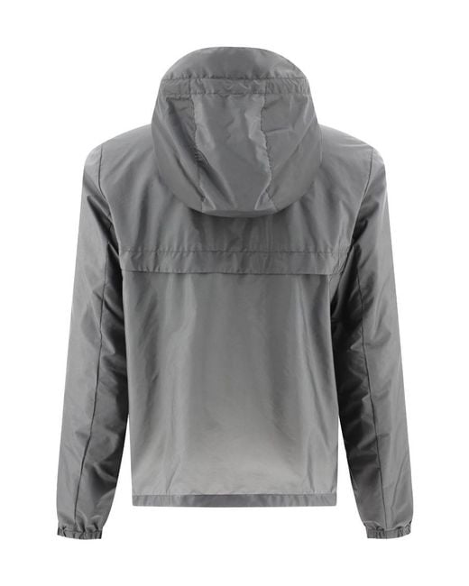 Prada Gray Re-Nylon Logo-Print Blouson Jacket for men