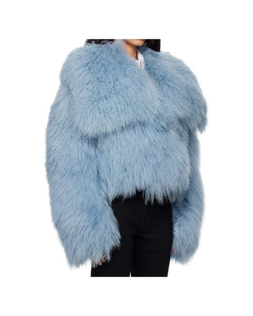 The Attico Blue The Shearling Bomber Coat