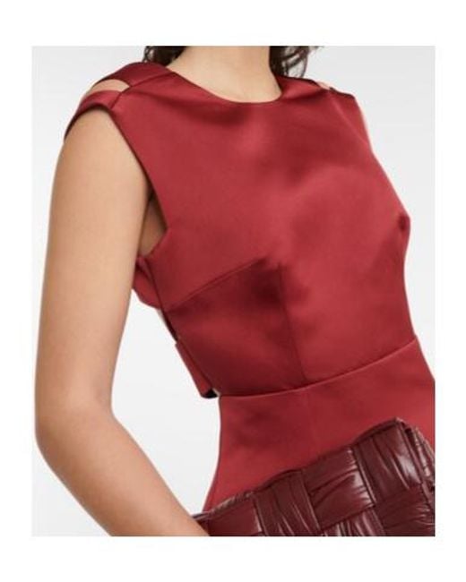 Emilia Wickstead Red Luz Cutout Satin Midi Dress