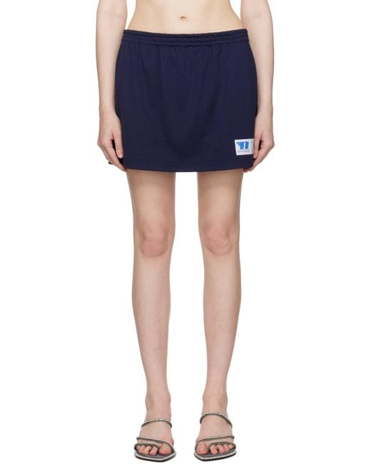 Alexander Wang Blue Deconstructed Athletic Mesh Skort