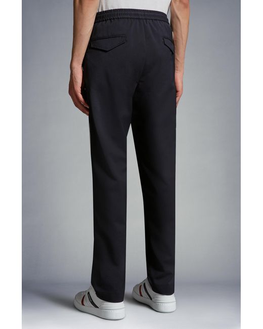 Moncler Blue Gabardine Jogging Trousers for men