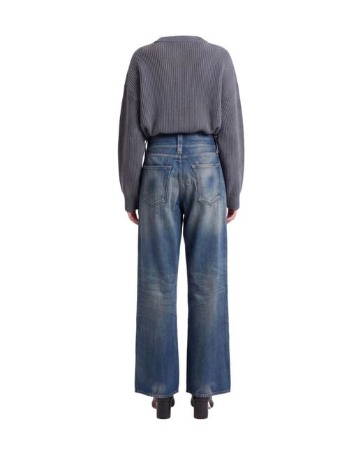 MM6 by Maison Margiela Blue Plain Colour Denim Trousers