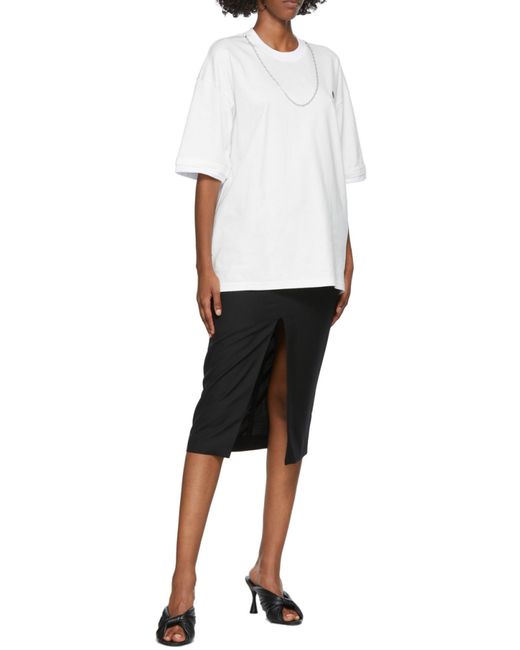 Ambush White Chain Collar Detail Crewneck T-Shirt for men