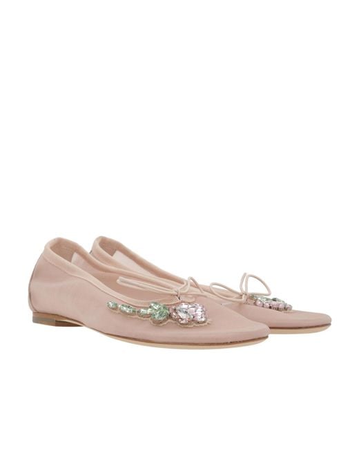Simone Rocha Brown Embellished Bow Detailed Flat Shoes