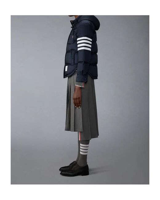 Thom Browne Blue Down Hooded Jacket