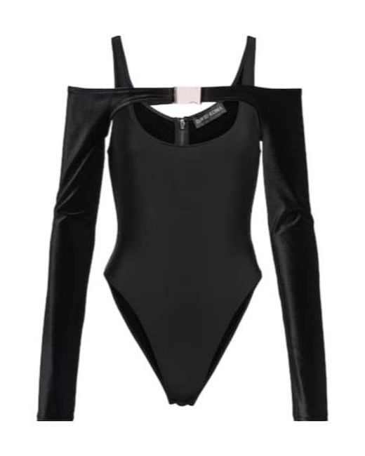 David Koma Black Embellished Cutout Bodysuit