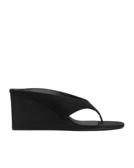 Alaïa Black 70Mm Tong Wedge Sandals