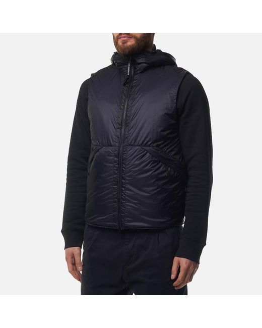 C P Company Black Sleeveless Hooded Vest for men