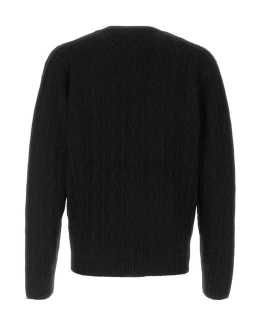 The Row Black Long-Sleeved Knitted Cardigan for men