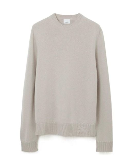 Burberry Gray Equestrian-Knight Cashmere Jumper for men